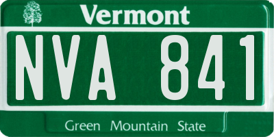 VT license plate NVA841