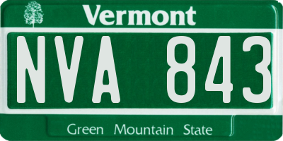 VT license plate NVA843