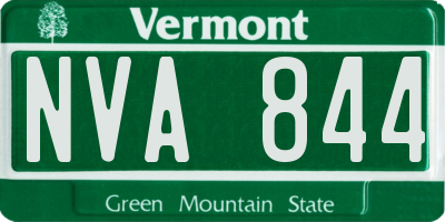 VT license plate NVA844
