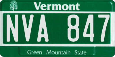 VT license plate NVA847