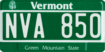 VT license plate NVA850