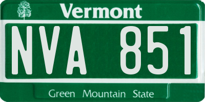VT license plate NVA851
