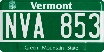 VT license plate NVA853