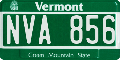 VT license plate NVA856
