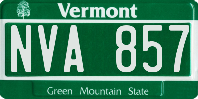 VT license plate NVA857