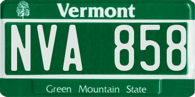 VT license plate NVA858