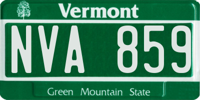 VT license plate NVA859