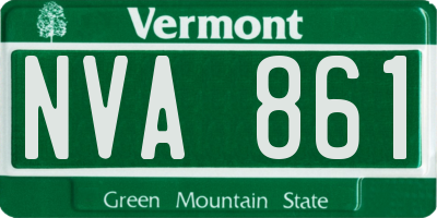 VT license plate NVA861