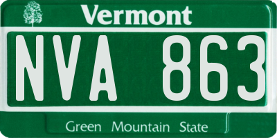 VT license plate NVA863