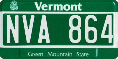 VT license plate NVA864