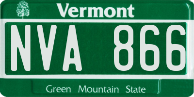 VT license plate NVA866