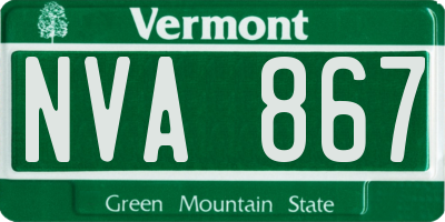 VT license plate NVA867