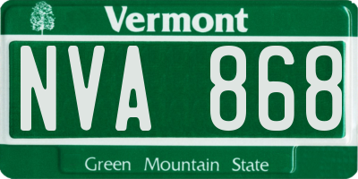 VT license plate NVA868