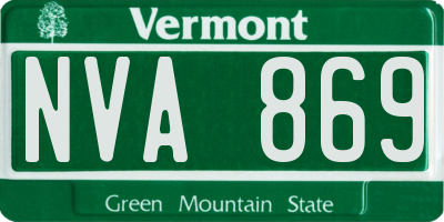 VT license plate NVA869