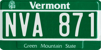 VT license plate NVA871