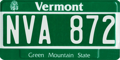 VT license plate NVA872