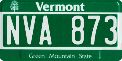 VT license plate NVA873