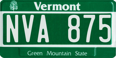 VT license plate NVA875
