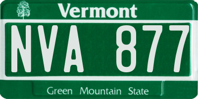 VT license plate NVA877