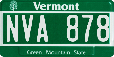 VT license plate NVA878