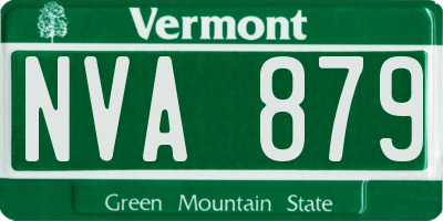 VT license plate NVA879