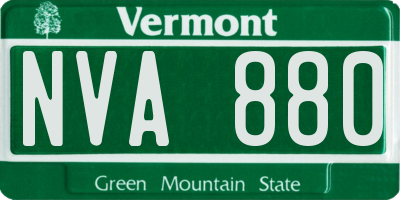 VT license plate NVA880