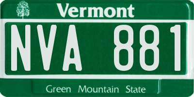 VT license plate NVA881