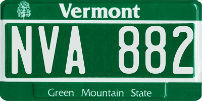 VT license plate NVA882