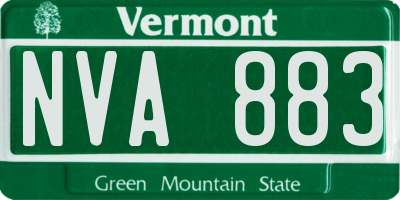 VT license plate NVA883