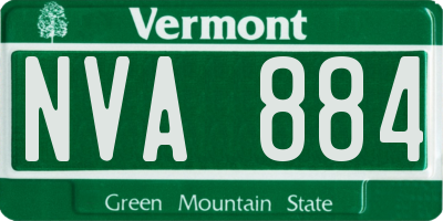 VT license plate NVA884