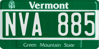 VT license plate NVA885