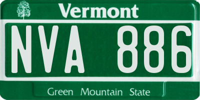 VT license plate NVA886