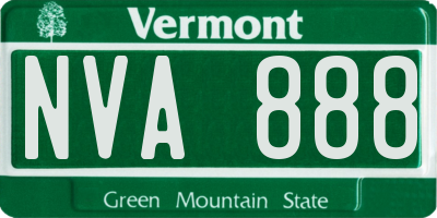 VT license plate NVA888