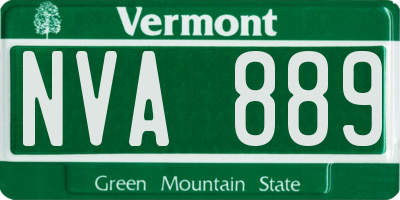 VT license plate NVA889