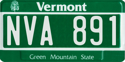 VT license plate NVA891