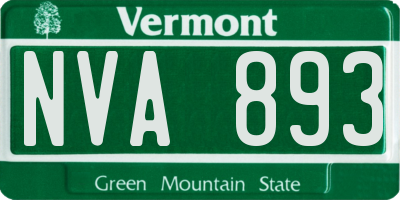 VT license plate NVA893
