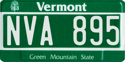 VT license plate NVA895