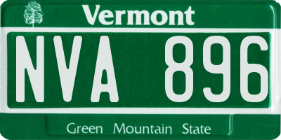 VT license plate NVA896