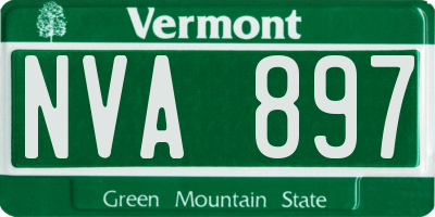 VT license plate NVA897