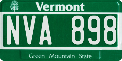 VT license plate NVA898