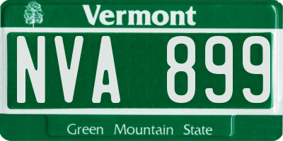 VT license plate NVA899