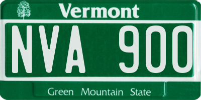 VT license plate NVA900