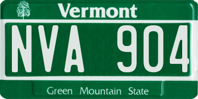 VT license plate NVA904