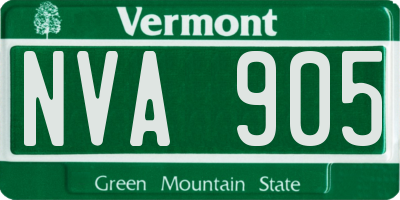 VT license plate NVA905
