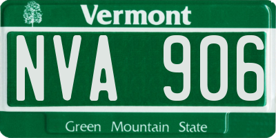 VT license plate NVA906