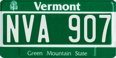 VT license plate NVA907