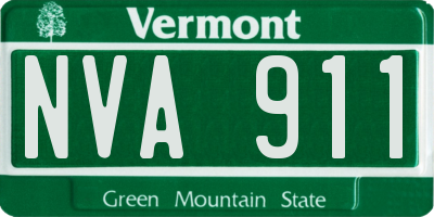 VT license plate NVA911