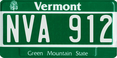 VT license plate NVA912