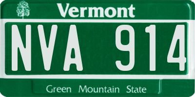 VT license plate NVA914