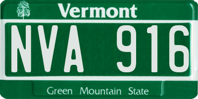 VT license plate NVA916